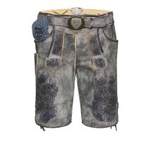 Lederhose kurz mit Gürtel stein Königsmörder 009493 ~ 46