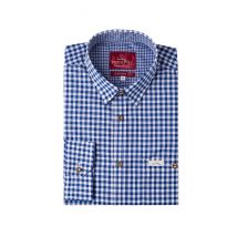 Trachtenhemd langarm dunkelblau kariert Robby 005119 ~ 3XL