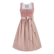 Midi Dirndl 70 cm rosenholz altrosa Samt Sarah 016252 ~ 42