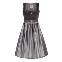 Midi Dirndl 70 cm anthrazit silbergrau Samt Pascal 015080 ~ 48