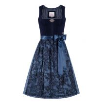 Midi Dirndl 65 cm dunkelblau Samt Greta 013912 ~ 46