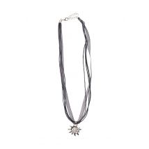 Collier mit Edelweissanhänger 000157 ~ schwarz