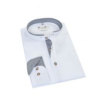 Trachtenhemd langarm weiß grau Tegernsee 010670 ~ 3XL