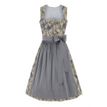 Dirndl in Leinenoptik (70 cm) ~ 34 ~ oliv, blaugrau