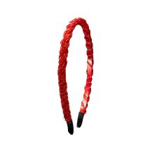 Perlen Haarreif in Flechtoptik ~ rot