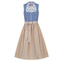 Dirndl lang 80 cm hellblau beige Nicoletta 005207 - limitiert ~ 40