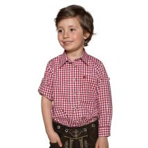 Kinder Trachtenhemd langarm rot karo 140079 ~ 176