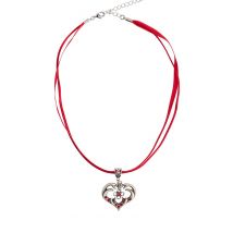 Collier in 11 Farben mit Herzgeweih und Svarowskisteinen 103573 ~ dunkelrot