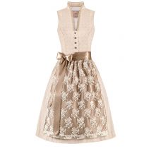 Mini Dirndl 60cm creme geblümt taupe Thea 004739 ~ 30