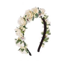 Haarreif mit Rosen ~ weiß