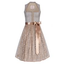Midi Dirndl 65 cm hellblau taupe Diana 010440 ~ 44
