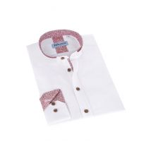 Trachtenhemd langarm weiß rot Johann 014582 ~ 38