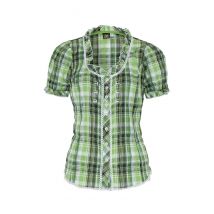 Trachtenbluse kurzarm grün kariert Stretch 002618 ~ 34