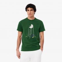 Lacoste - T-shirt Tennis Héritage imprimé - Couleur : Vert