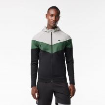 Lacoste - Sweatshirt Sport en tissu stretch - Couleur : Gris / Vert Fonce / Noir