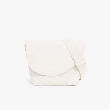 Petit sac messenger Club Lacoste en cuir - Couleur : Farine