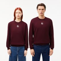 Lacoste - Sweatshirt molleton imprimé - Couleur : Bordeaux