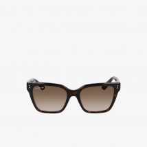 Lacoste - Lunettes Croco Skin rectangulaires acétate - Couleur : Havana Mat