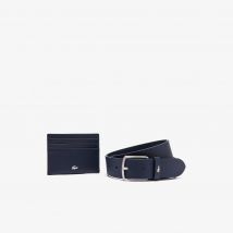 Lacoste - Coffret ceinture en cuir et porte-cartes - Couleur : Eclipse