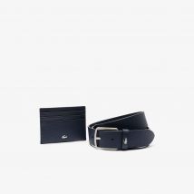 Lacoste - Coffret ceinture en cuir et porte-cartes - Couleur : Eclipse