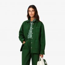 Lacoste - Veste surchemise denim oversize - Couleur : Vert Sapin