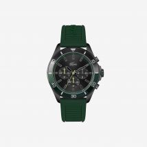 Lacoste - Montre chronomètre Tiebreaker noire avec bracelet vert en silicOne - Couleur : Without Color