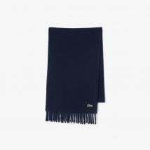 Lacoste - Écharpe tissée en laine et cachemire - Couleur : Bleu Nuit