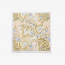 Lacoste - Foulard imprimé Chantaco - Couleur : Blanc / Bleu