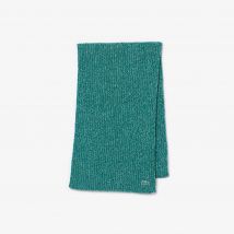 Lacoste - Écharpe en laine cardée côtelée moulinée - Couleur : Vert