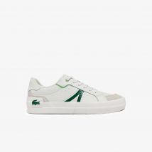 Lacoste - Sneakers L004 homme en cuir - Couleur : Blanc/vert