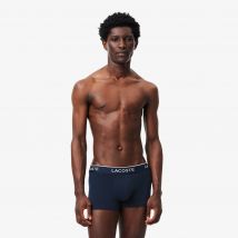 Lacoste - Lot de 3 boxers courts coton stretch - Couleur : Bleu Marine / Vert / Rouge / Bleu Marine
