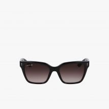Lacoste - Lunettes Croco Skin rectangulaires acétate - Couleur : Noir Mat