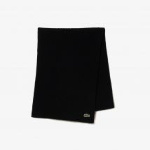 Lacoste - Écharpe laine côtelée - Couleur : Noir