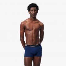 Lacoste - Lot de 3 boxers courts coton stretch - Couleur : Bleu Marine / Rouge / Bleu Marine