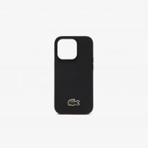 Lacoste - Coque iPhOne 14 Pro effet petit piqué - Couleur : Black