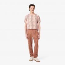Lacoste - Pantalon de survêtement Paris monogramme - Couleur : Marron / Beige