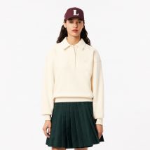 Lacoste - Sweatshirt polo molleton brodé - Couleur : Blanc Écru