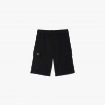 Lacoste - Short cargo molleton - Couleur : Noir