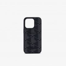 Lacoste - Coque iPhOne 15 Pro The Blend imprimé crocodile - Couleur : Monogram Noir Gris