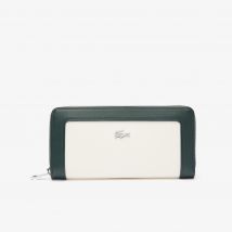 Lacoste - Grand portefeuille zippé Nilly protection RFID - Couleur : Farine Sinople