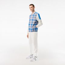 Ensemble de survêtement homme à carreaux Lacoste Tennis - Couleur : Blanc / Bleu / Blanc