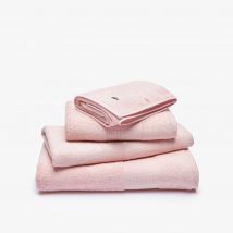 Lacoste - Serviette de bain L Lecroco - Couleur : White/pink