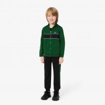 Lacoste - Survêtement Tennis en interlock - Couleur : Vert / Noir / Bleu Clair