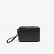 Lacoste - Pochette Nomogramme en cuir - Couleur : Noir