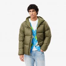 Lacoste - Doudoune à capuche courte déperlante - Couleur : Vert Kaki