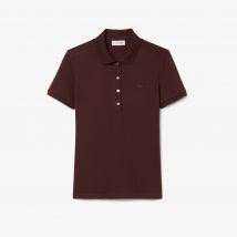 Lacoste - Polo L.12.D slim fit en mini piqué stretch - Couleur : Marron