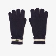 Lacoste - Gants jersey de laine - Couleur : Bleu Marine / Blanc