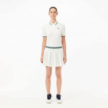 Lacoste - Jupe Sport avec shorty intégré en piqué - Couleur : Blanc / Vert