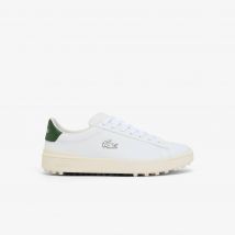 Lacoste - Chaussures de golf Carnaby homme en cuir - Couleur : Blanc/vert Foncé