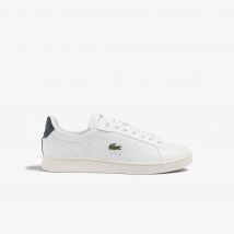 Sneakers Carnaby Pro homme Lacoste en cuir Premium - Couleur : Blanc/Vert foncé